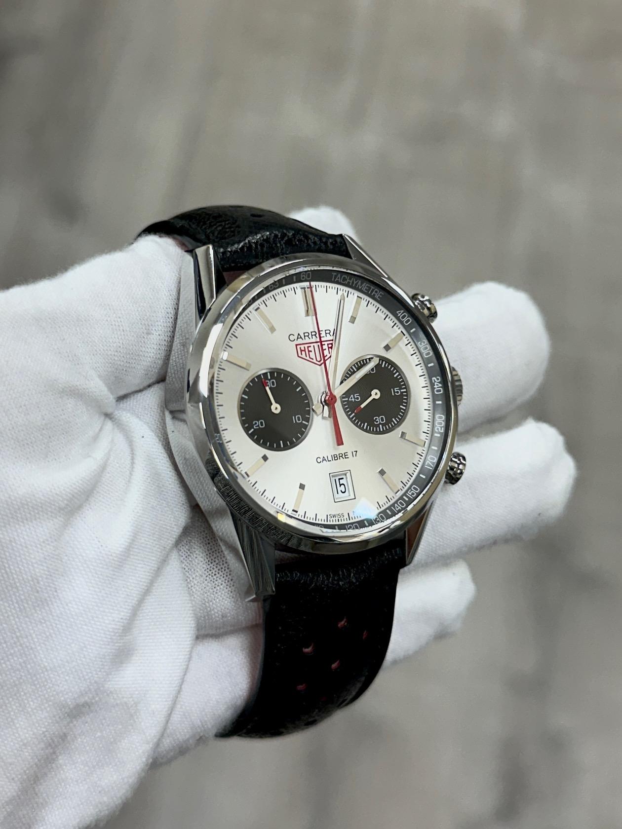 Tag Heuer Carrera Calibre 17 Jack Heuer CV2119.FC6310 41mm Acier Boîte Papier en vente 4