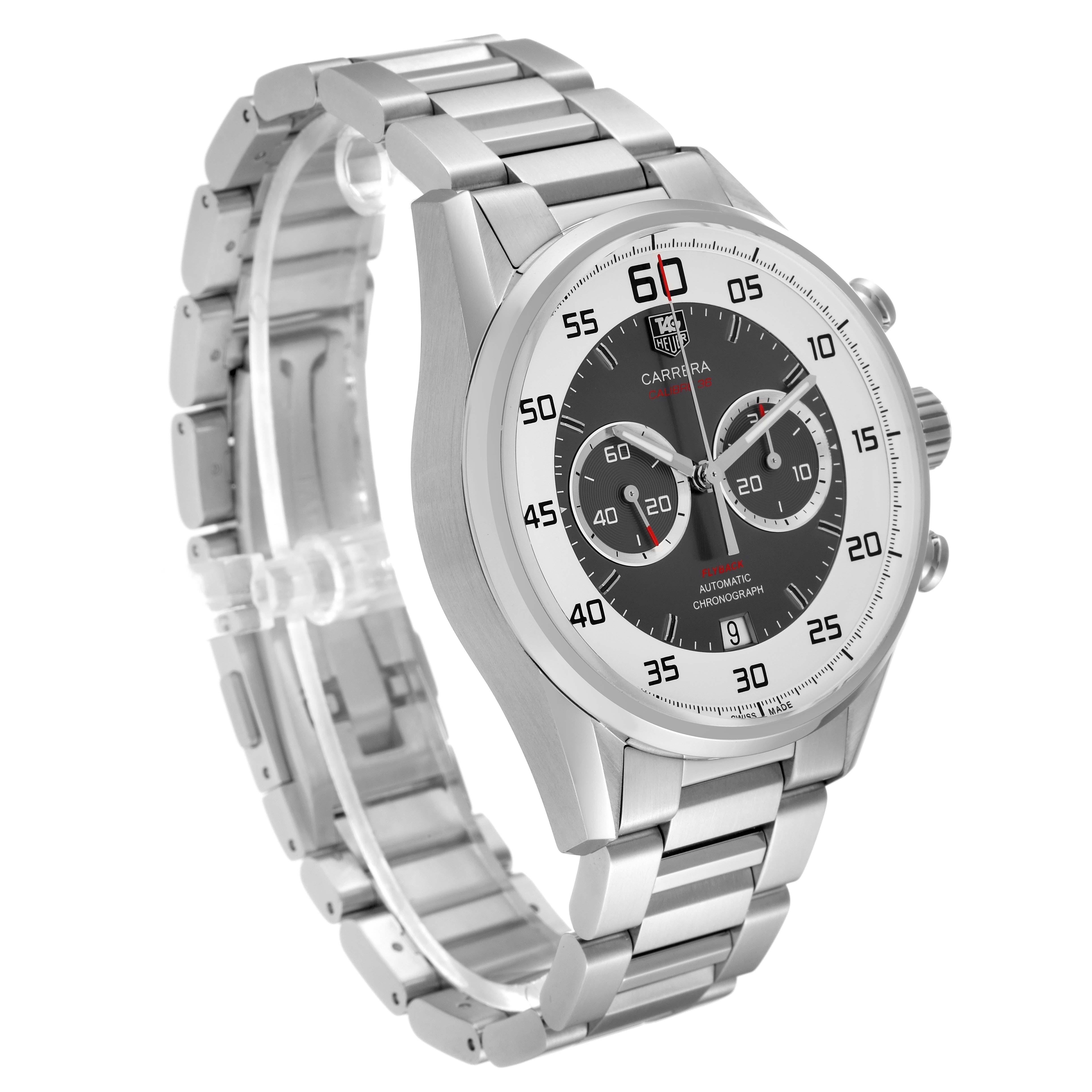 Tag Heuer Carrera Calibre 36 Flyback Steel Montre pour hommes CAR2B11 Boîte Card 1