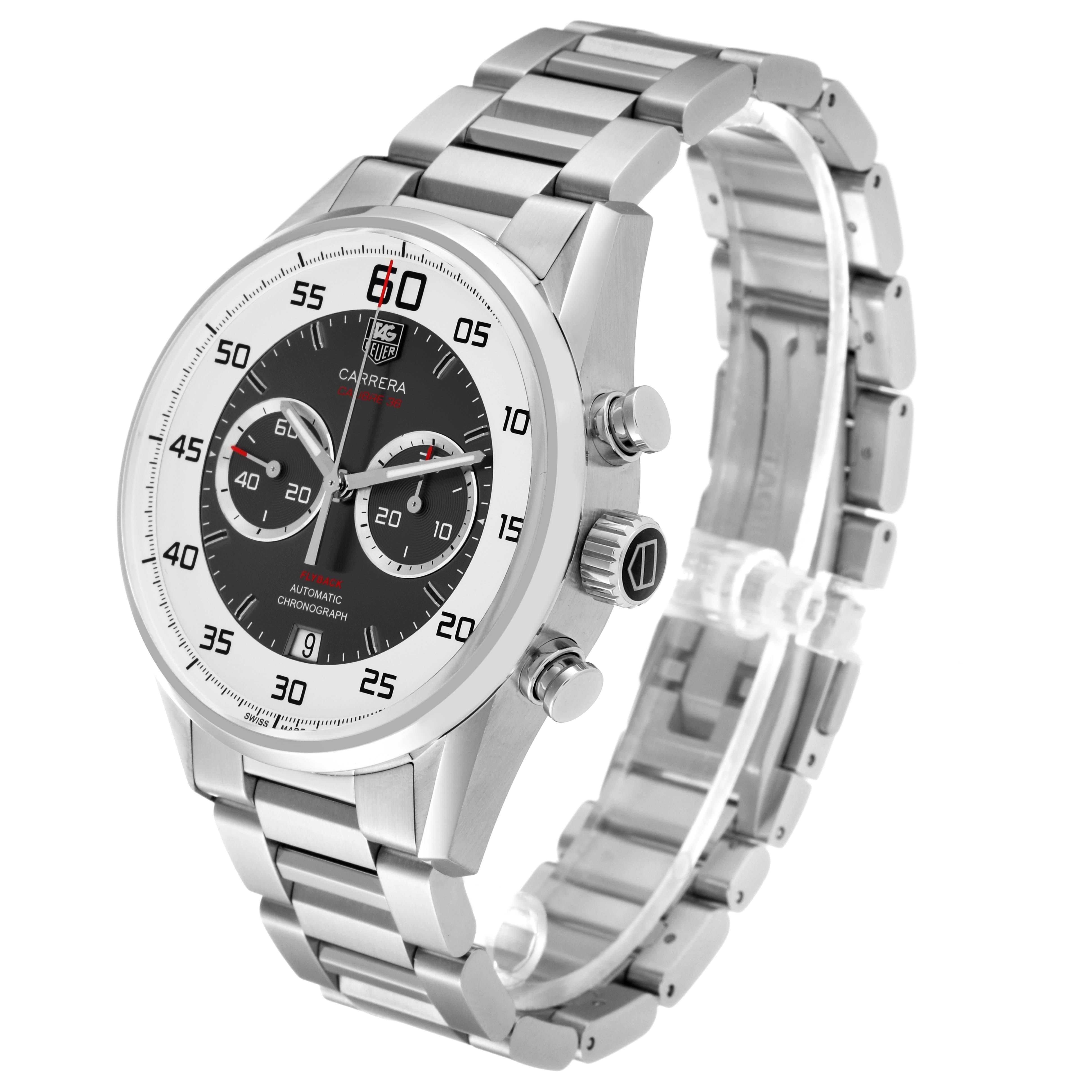 Tag Heuer Carrera Calibre 36 Flyback Steel Montre pour hommes CAR2B11 Boîte Card 2