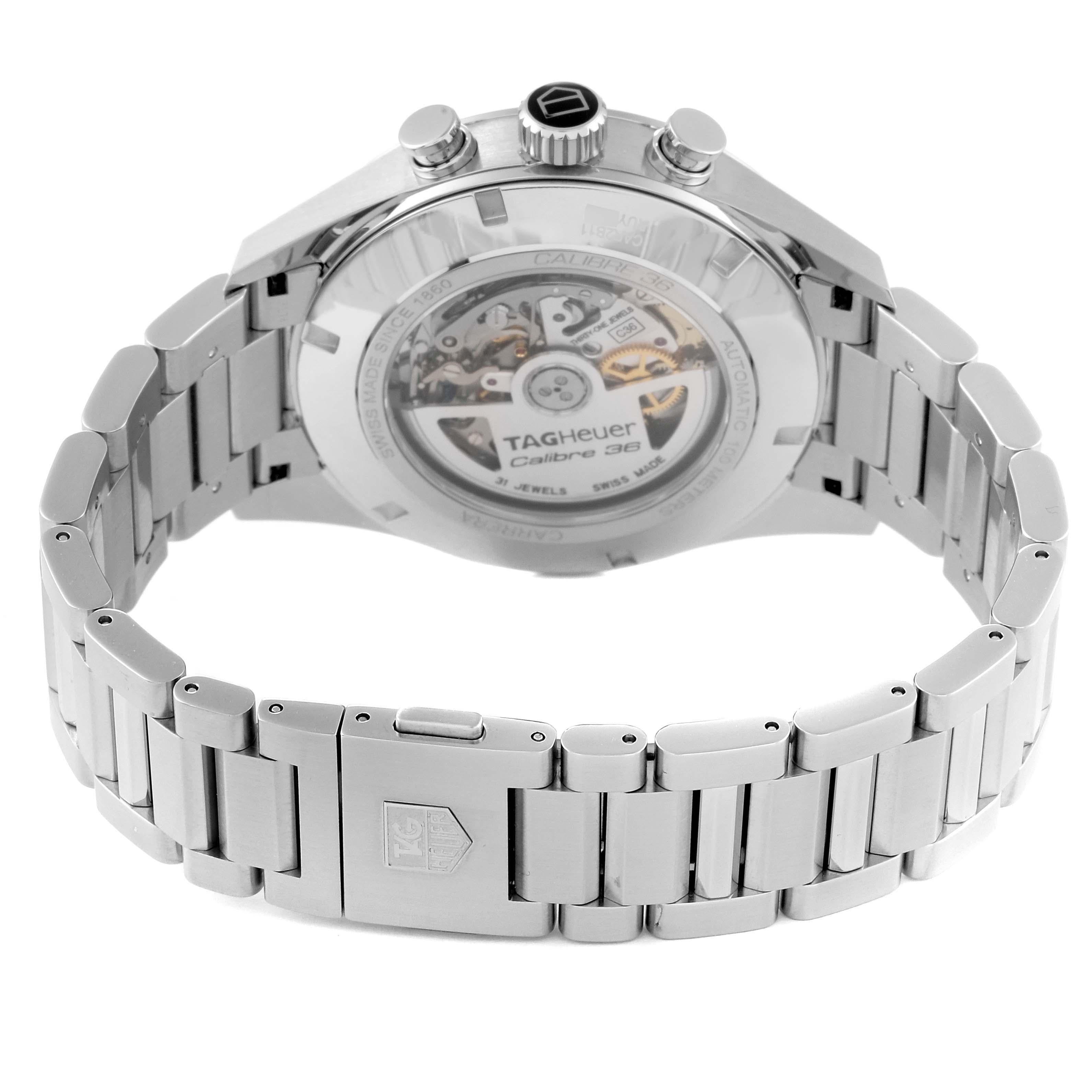 Tag Heuer Carrera Calibre 36 Flyback Steel Montre pour hommes CAR2B11 Boîte Card 3