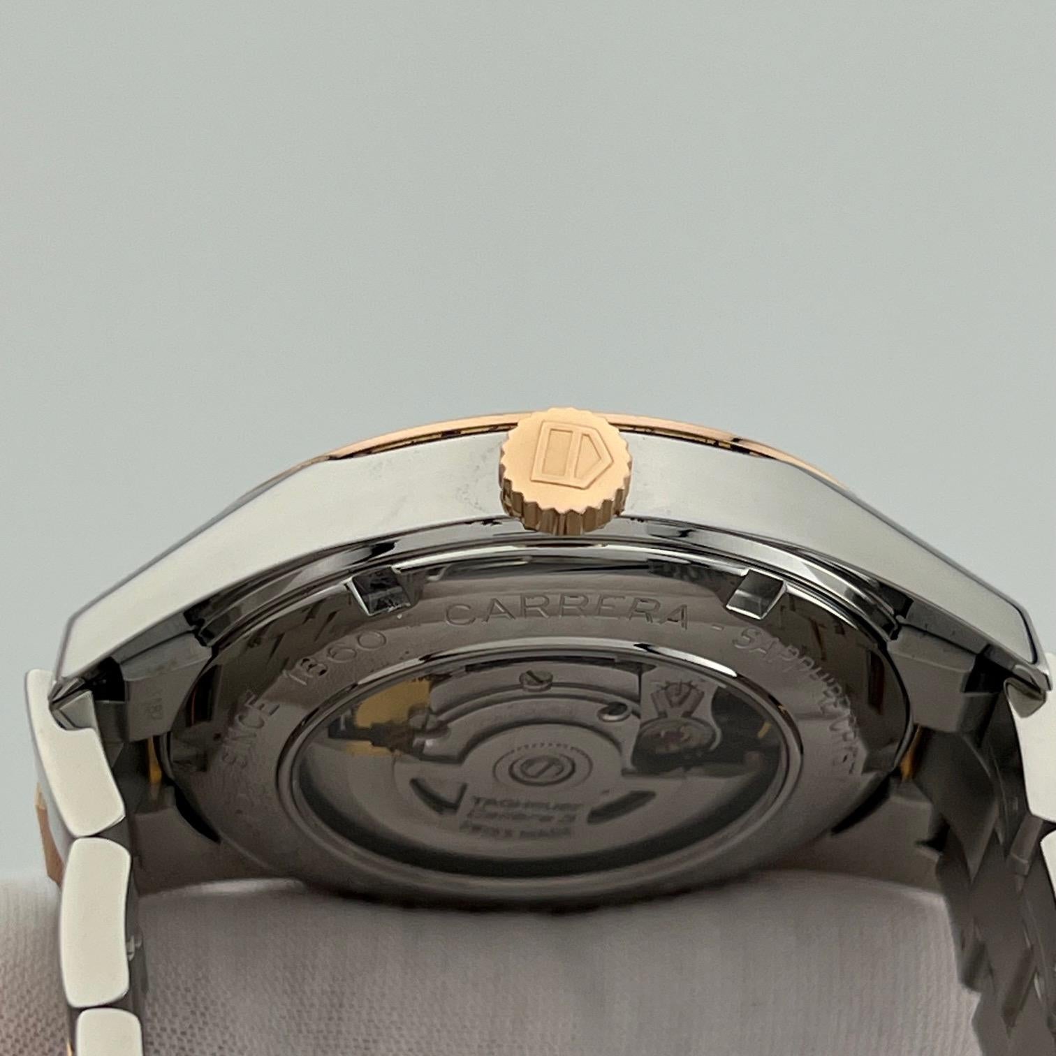 TAG Heuer Carrera Kaliber 5 WV215E 39mm 18k Rose Gold Edelstahl im Angebot 2