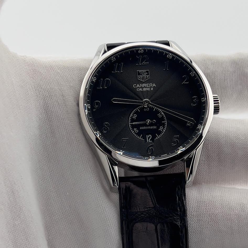 De los hombres TAG Heuer Carrera Calibre 6 WAS2110.FC6180 39 mm Esfera negra Recibo de papel en venta