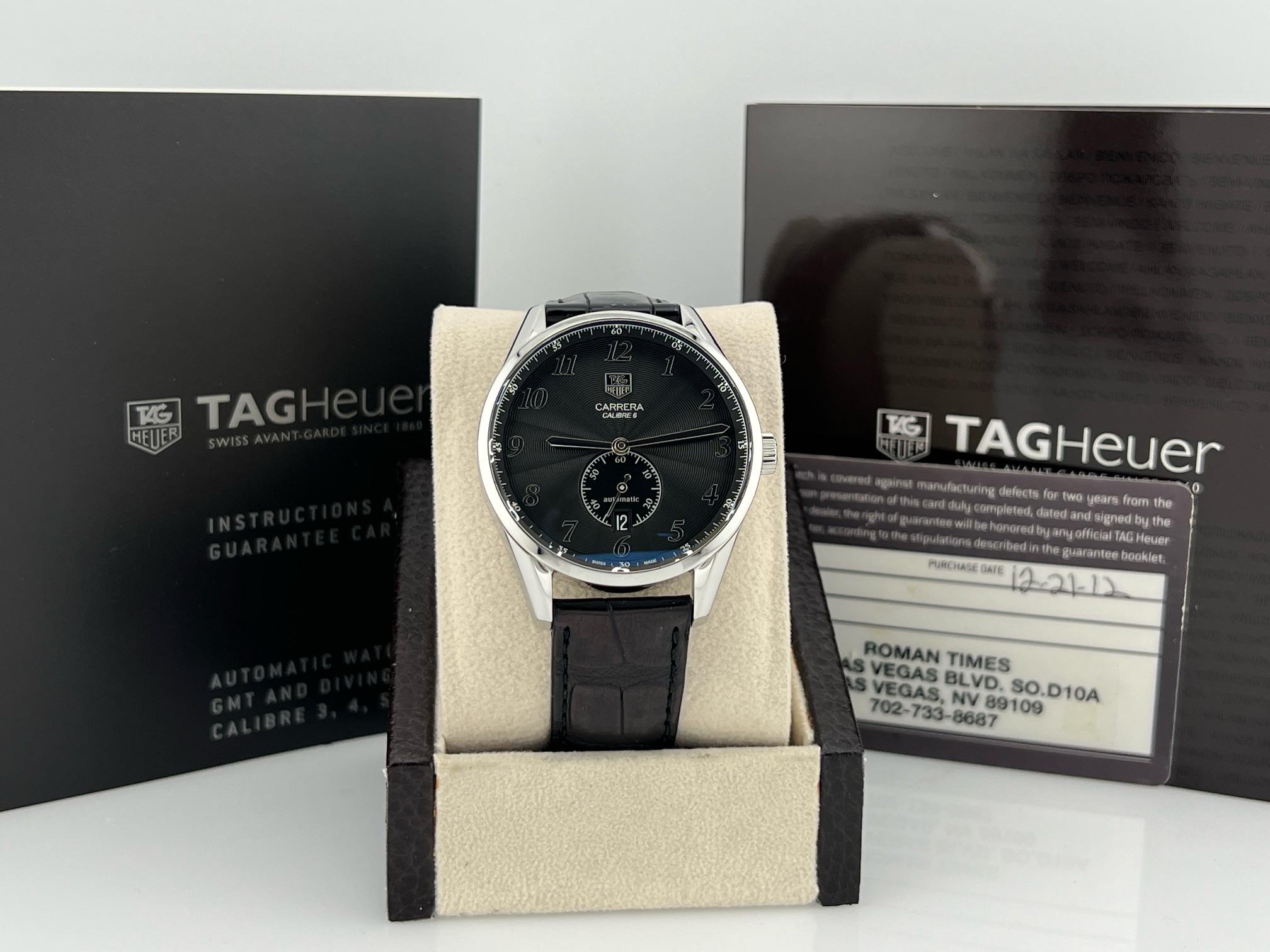 TAG Heuer Carrera Calibre 6 WAS2110.FC6180 39 mm Esfera negra Recibo de papel en venta 3