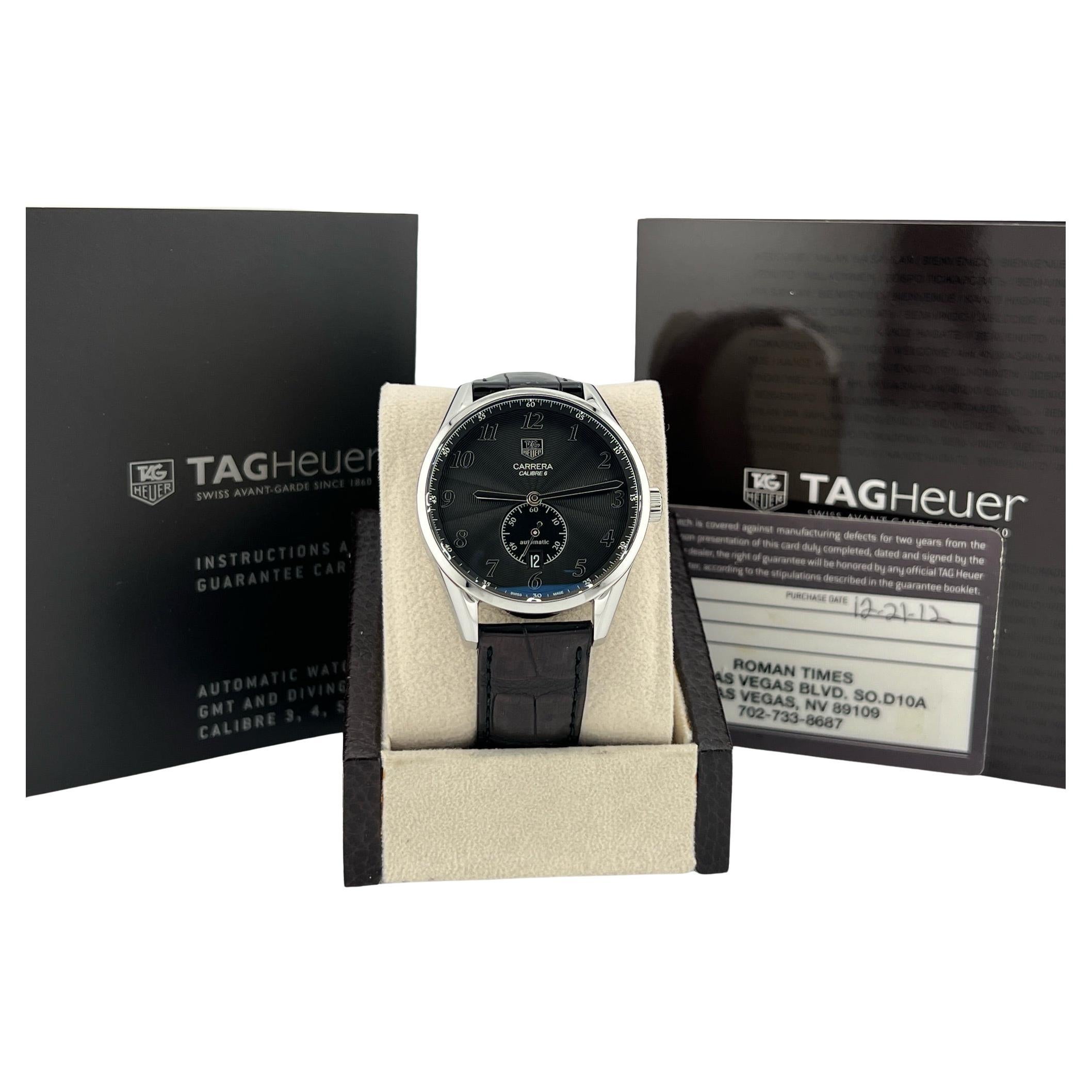 TAG Heuer Carrera Calibre 6 WAS2110.FC6180 39 mm Esfera negra Recibo de papel