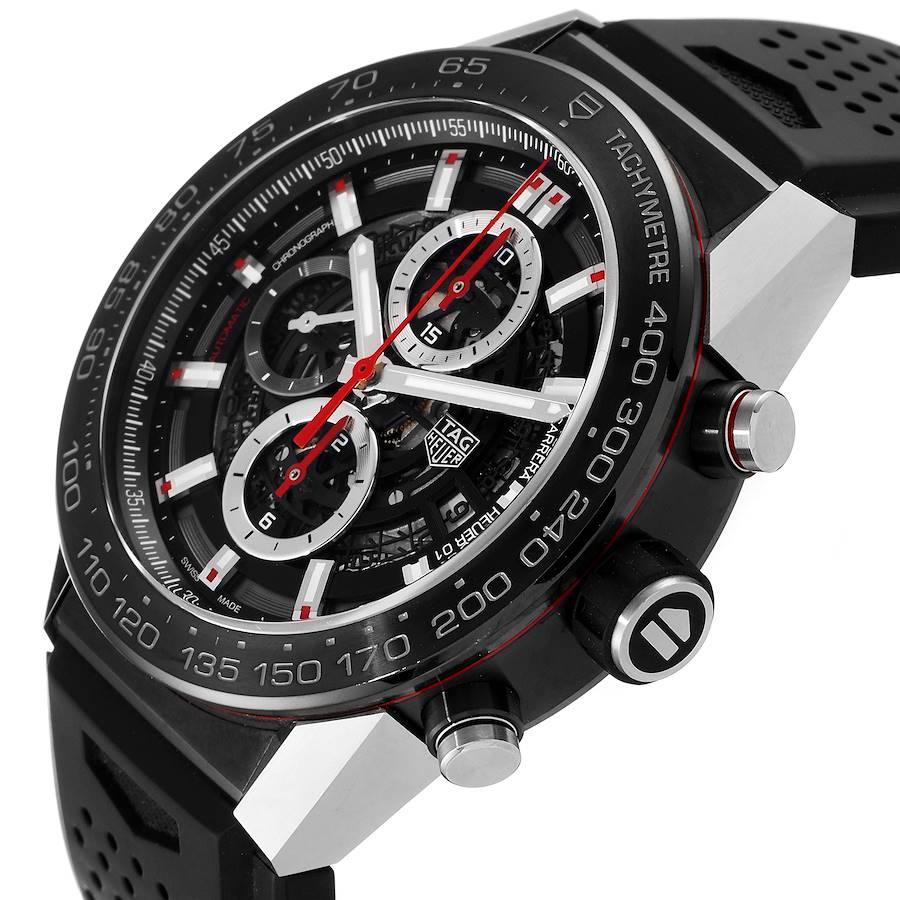 Men's TAG Heuer Carrera Calibre Heuer 01 Skeleton Mens Watch CAR2A1Z Card For Sale