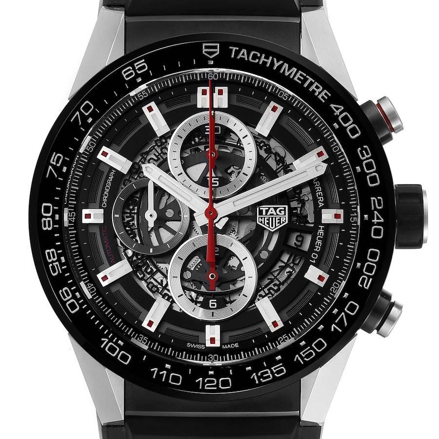 TAG Heuer Carrera Calibre Heuer 01 Skeleton Mens Watch CAR2A1Z Card For Sale