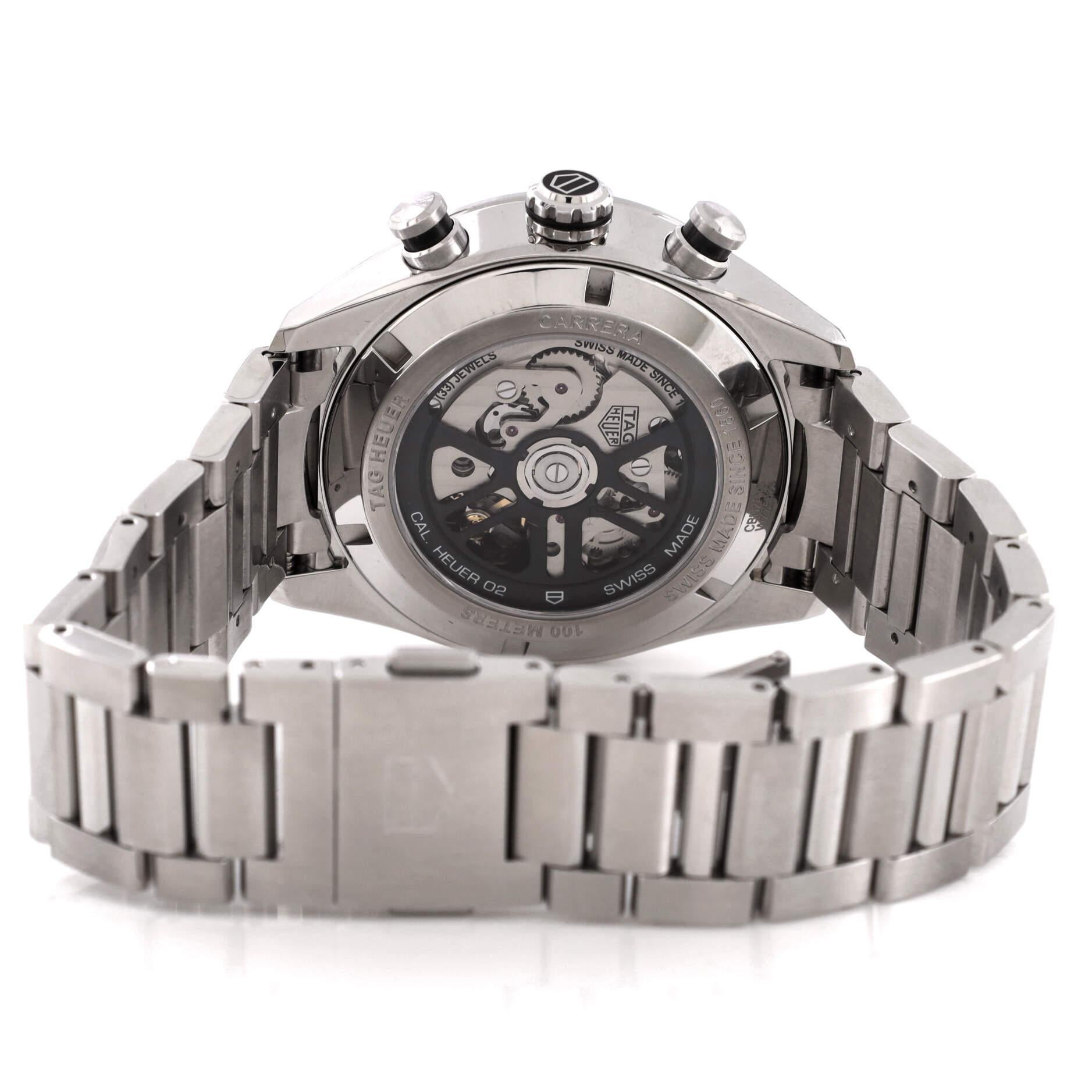 Tag Heuer Carrera Kaliber Heuer 02 Chronograph Automatikuhr Edelstahl 2