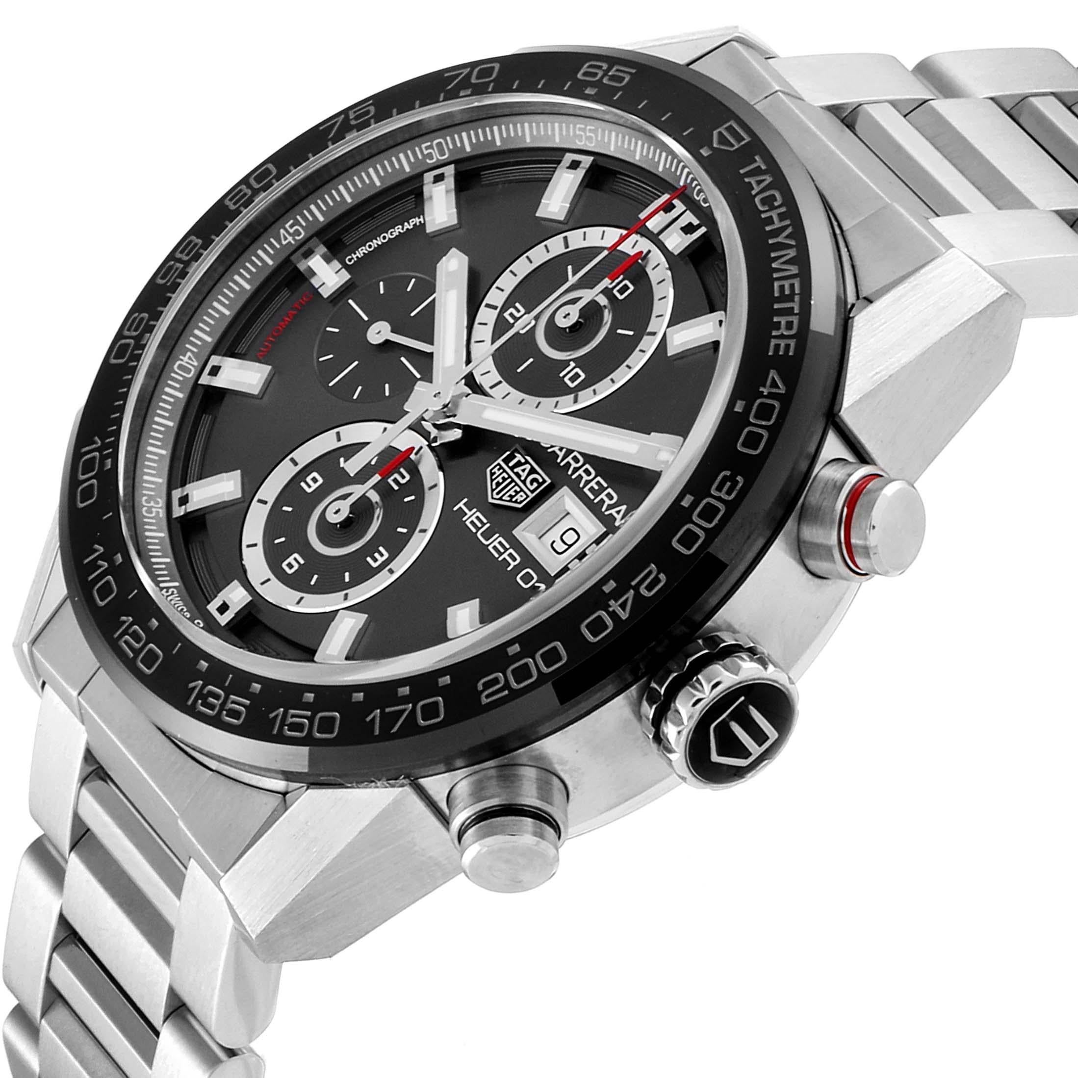 TAG Heuer Carrera Chronograph Automatic Men's Watch CAR201W Box Card For Sale 2