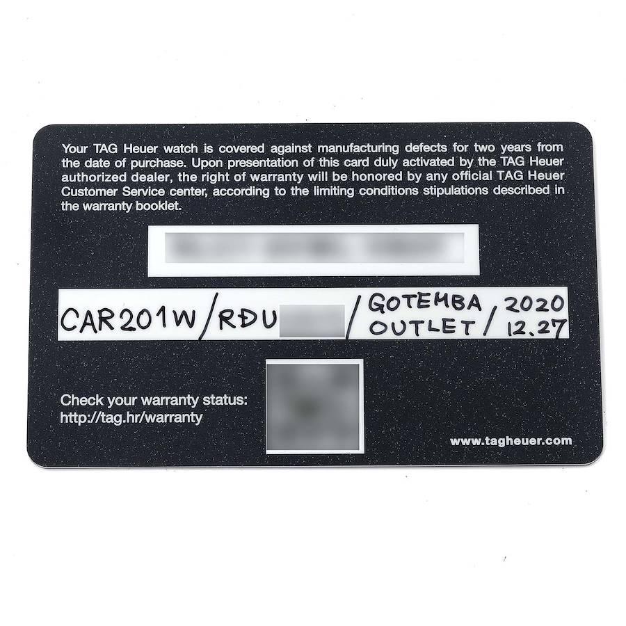 Tag Heuer Carrera Chronograph Automatik-Herrenuhr CAR201W Box Card im Angebot 4
