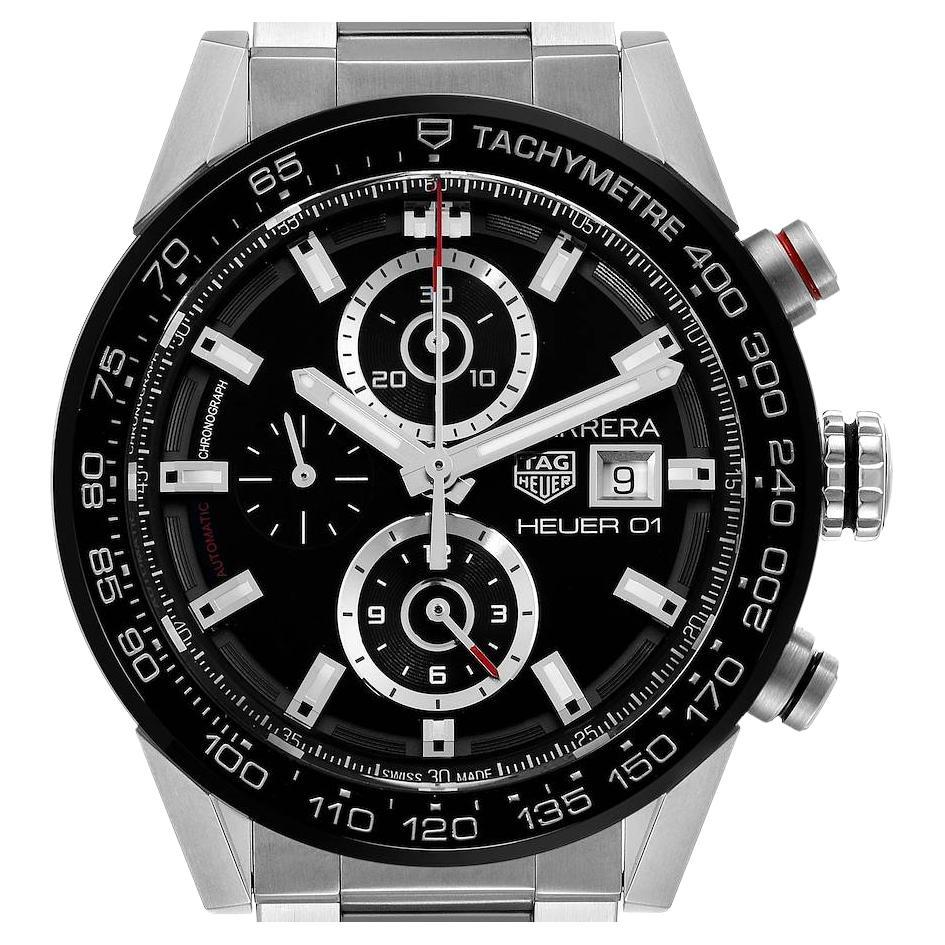 Tag Heuer Carrera Chronograph Automatic Mens Watch CAR201Z Box Card For Sale