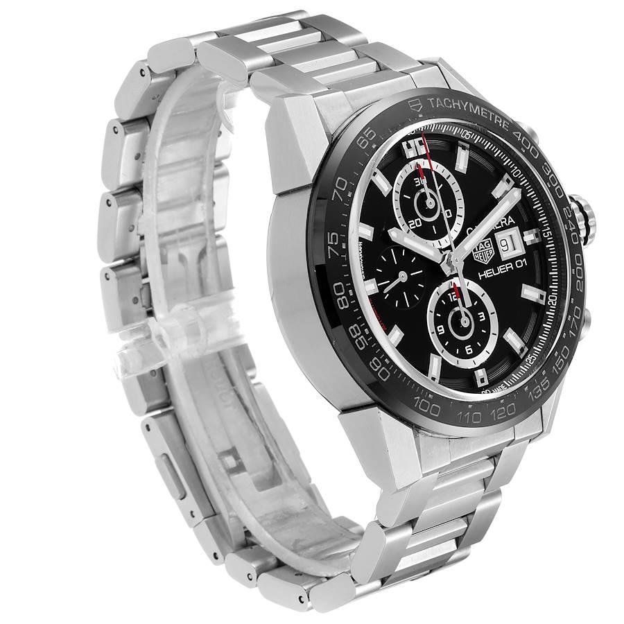 TAG Heuer Carrera Chronograph Automatic Mens Watch CAR201Z Box Papers In Excellent Condition In Atlanta, GA
