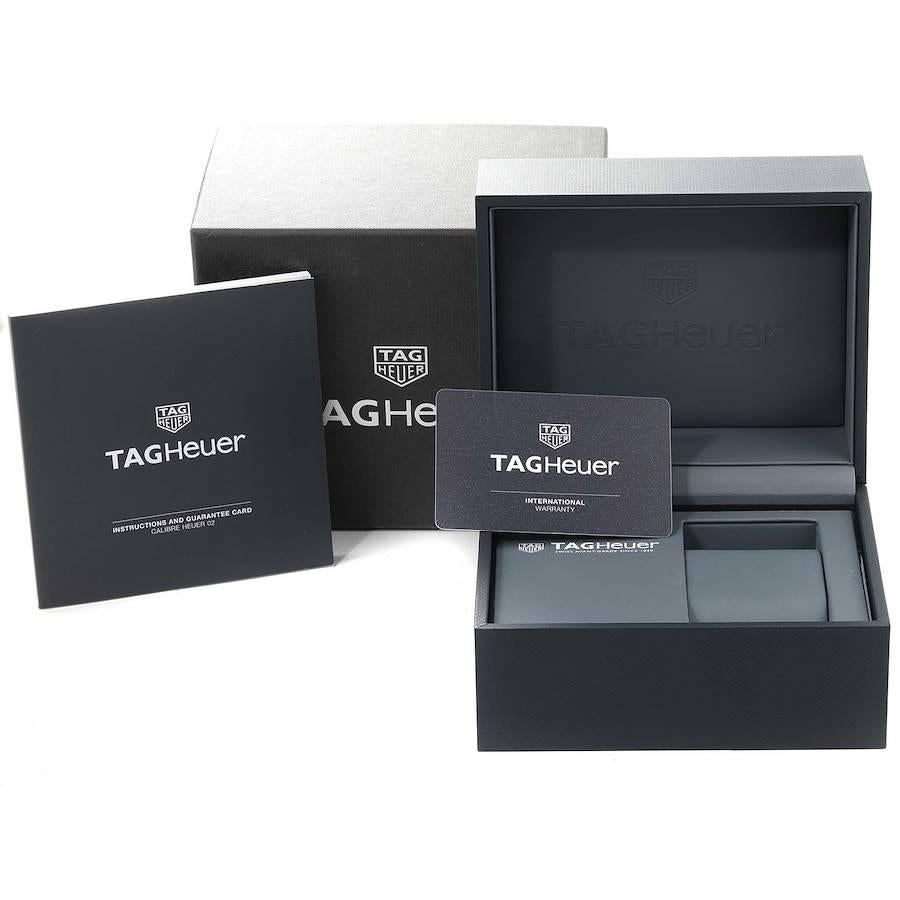 Tag Heuer Carrera Chronograph Black Dial Steel Mens Watch CBN2A1B Box Card For Sale 4