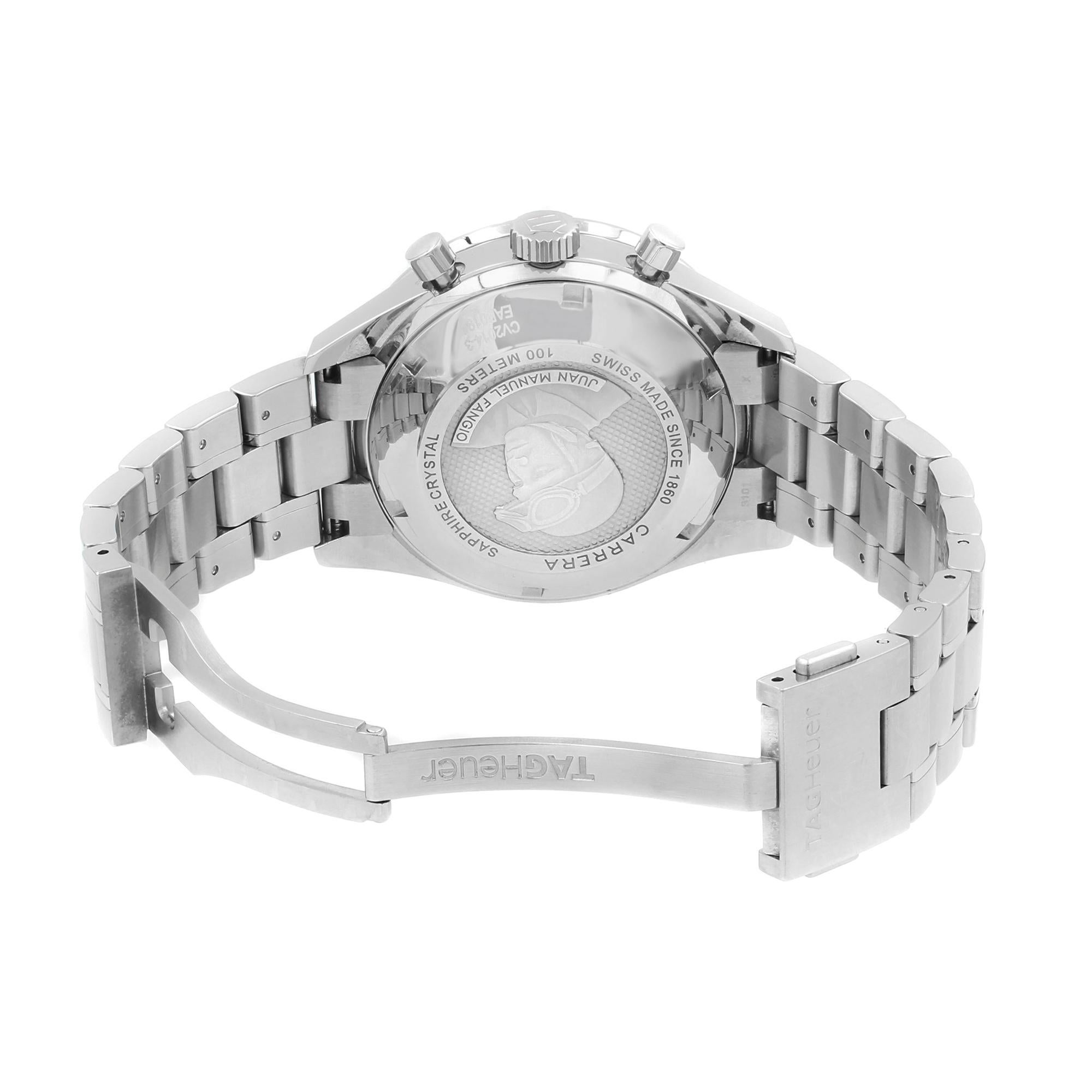 Men's TAG Heuer Carrera Chronograph Black Steel Automatic Men’s Watch CV2014.BA0786