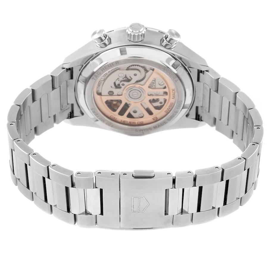 Tag Heuer Carrera Chronograph Blaues Zifferblatt Stahl-Herrenuhr CBN 2011 Ungetragen im Angebot 4