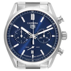 Tag Heuer Carrera Chronograph Blue Dial Steel Mens Watch CBN2011 Unworn