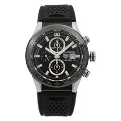 TAG Heuer Carrera Chronograph Ceramic Steel Black Dial Mens Watch CAR201Z.FT6046