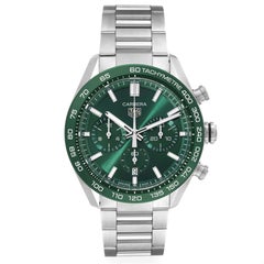 Tag Heuer Carrera Chronograph Green Dial Steel Mens Watch CBN2A1N Unworn