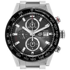Tag Heuer Carrera Chronograph Steel Mens Watch CAR201W Box Card