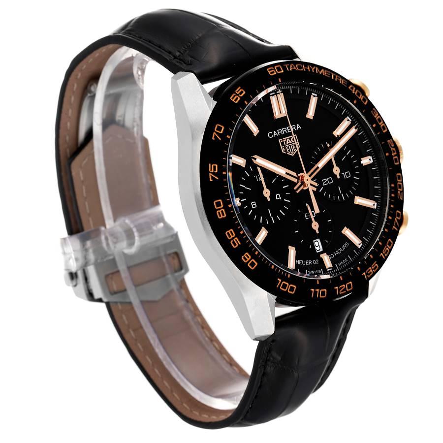Tag Heuer Carrera Chronograph Stahl Roségold Herrenuhr CBN2A5A Boxkarte im Zustand „Hervorragend“ im Angebot in Atlanta, GA