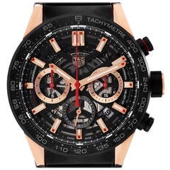 Tag Heuer Carrera Chronograph Steel Skeleton Dial Mens Watch CBG2052 Box Card