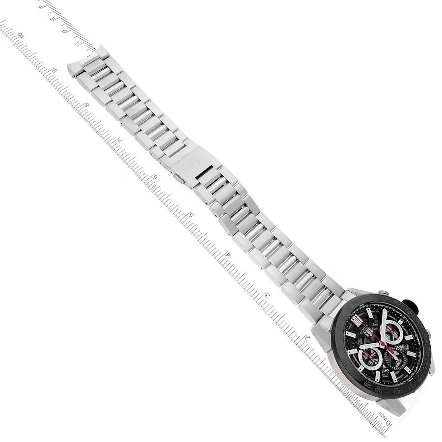 Tag Heuer Carrera Chronograph Steel Skeleton Dial Mens Watch CBG2A10 Box Card For Sale 1