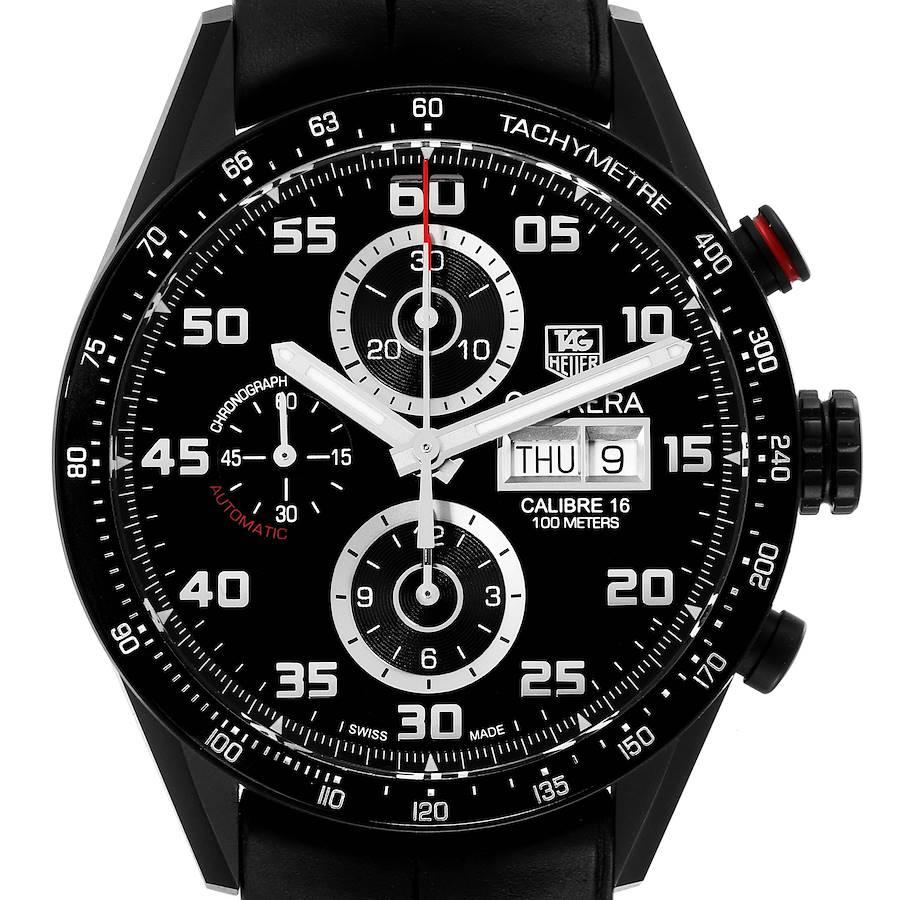 Tag Heuer Carrera Chronograph Titanium Herrenuhr CV2A81 Box Karte. Automatisches Uhrwerk mit Selbstaufzug. Sandgestrahltes Titangehäuse mit schwarzer, fein gebürsteter Titanbeschichtung, Durchmesser 43,0 mm. Gehäuseboden aus Saphirglas. Lünette aus