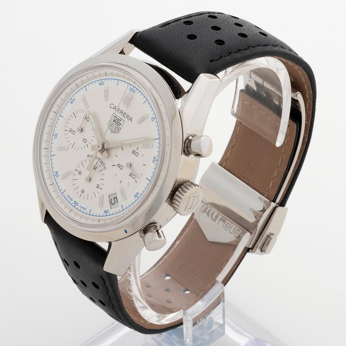 Tag Heuer Carrera Chronograph Wristwatch Ref CV2110-0. Calibre 17 Mmt, Yr 2005 In Excellent Condition In Canterbury, England