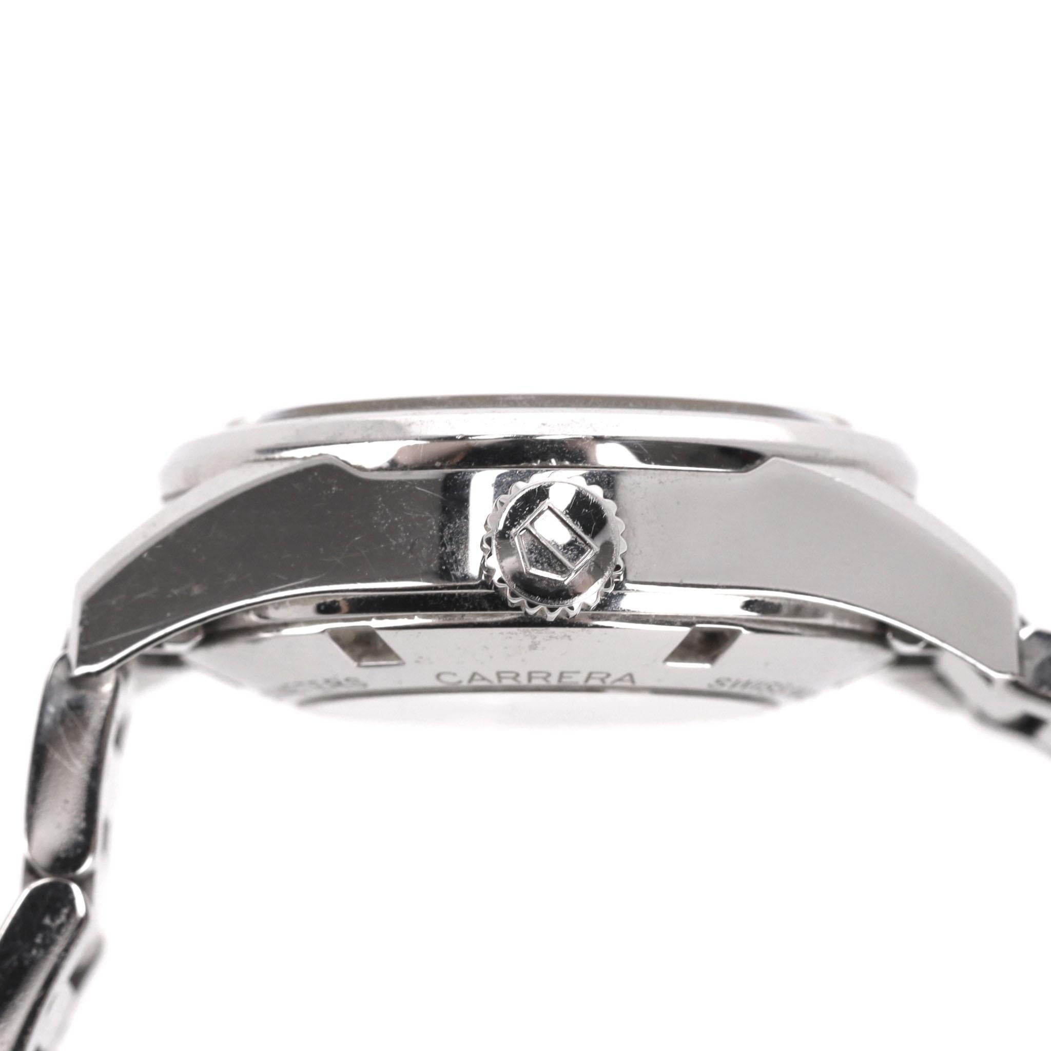 Tag Heuer Carrera Date Steel Watch With Mother-Of-Pearl Dial For Sale 2