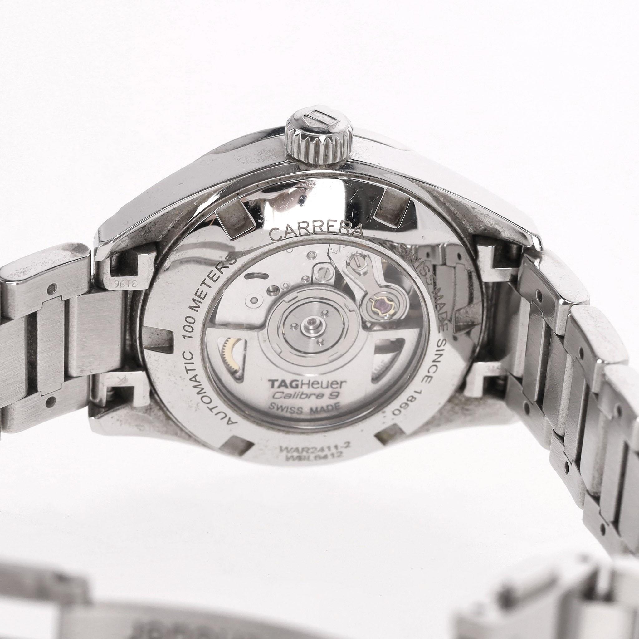 Tag Heuer Carrera Date Steel Watch With Mother-Of-Pearl Dial For Sale 3