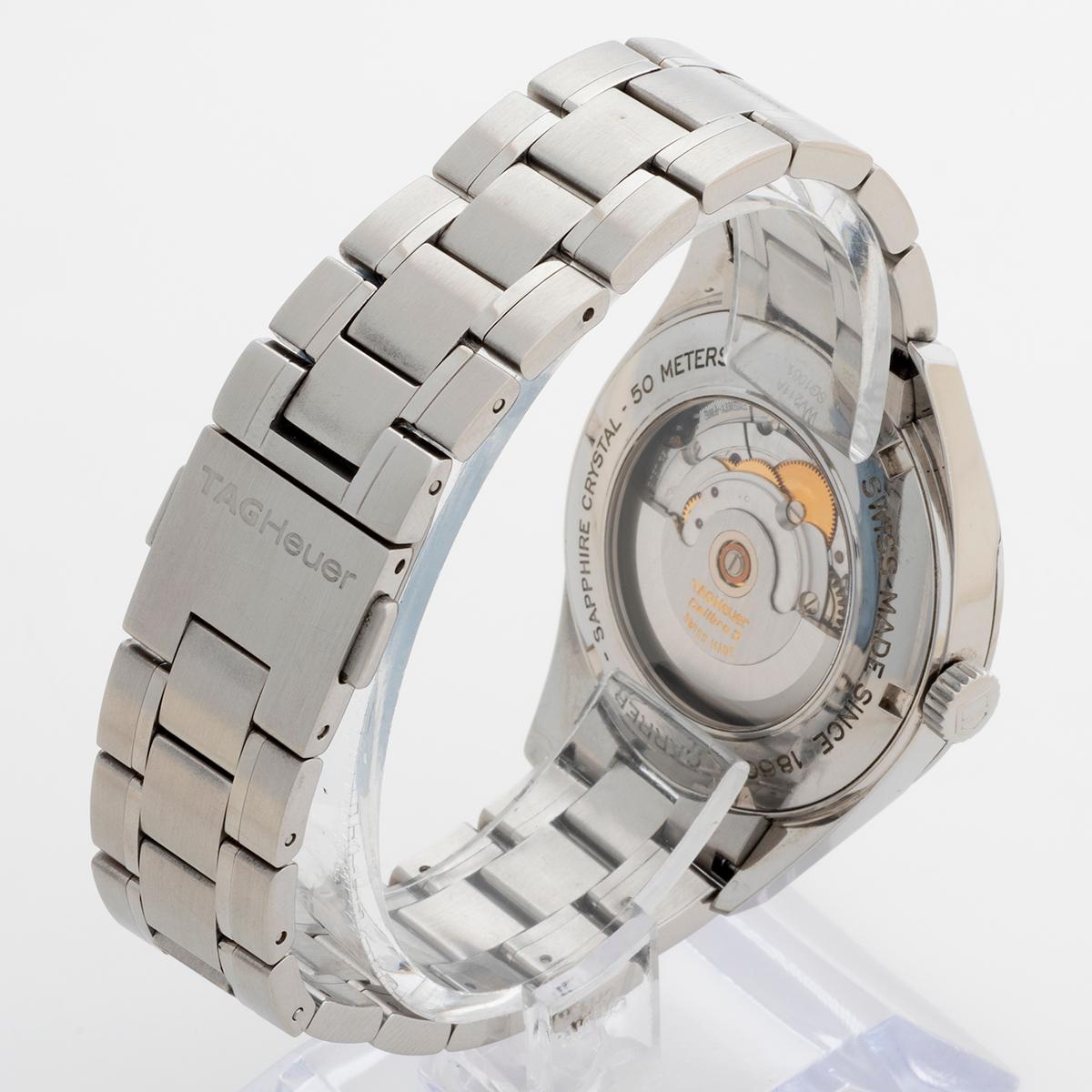 Women's or Men's Tag Heuer Carrera Date Wristwatch Ref WV211A. Cal.5 Movement, Silver Dial, 2004