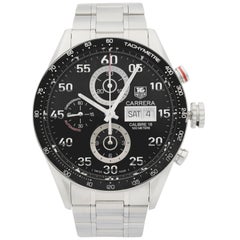 TAG Heuer Carrera Day Date Black Dial Steel Automatic Men’s Watch ...