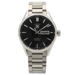 TAG Heuer Carrera Day Date Montre homme automatique en acier à cadran noir WAR201A.BA0723