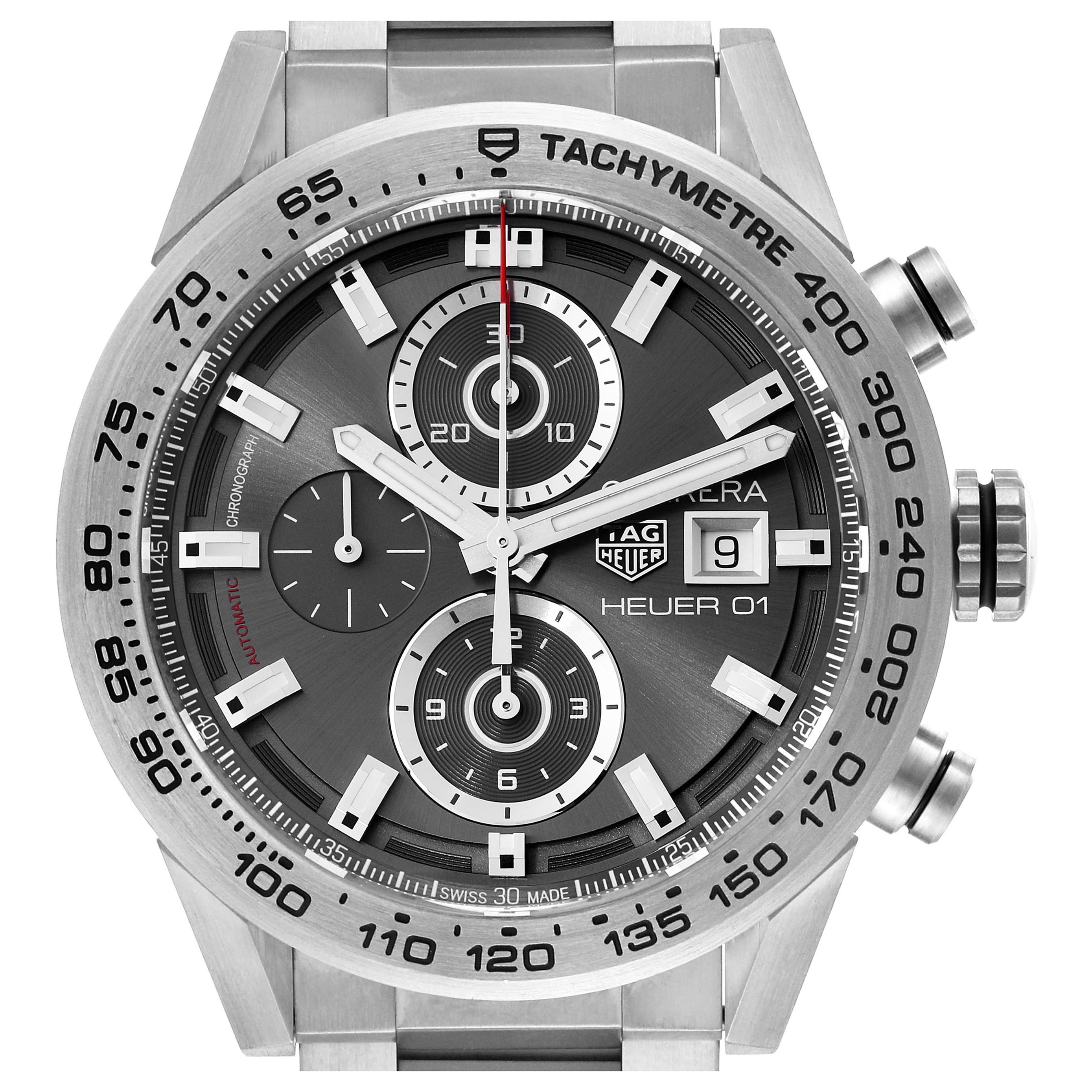 Tag Heuer Carrera Esfera Gris Titanio Reloj Caballero CAR208Z Caja Tarjeta