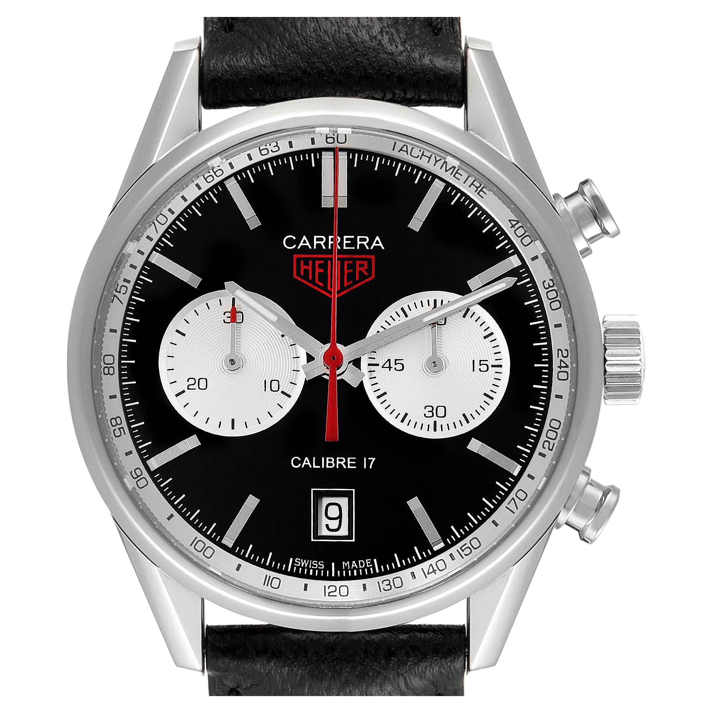 TAG Heuer Carrera Heritage Panda Dial Chronograph Steel Mens Watch CV211D For Sale