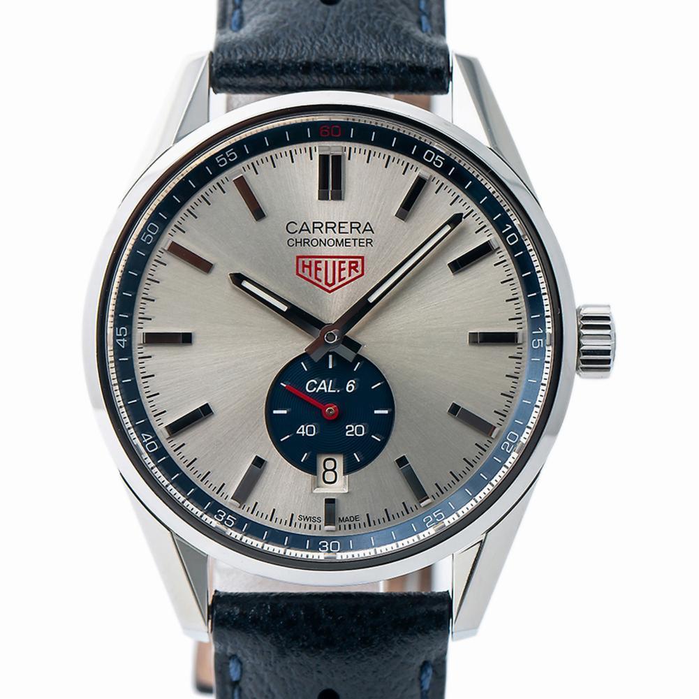 Modern TAG Heuer Carrera Heritage WV5111.FC6350 Men Automatic Watch with Box and Papers For Sale