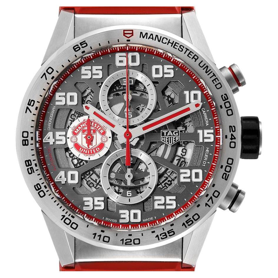 TAG Heuer Montre Carrera Manchester United LE en acier pour hommes CAR201M