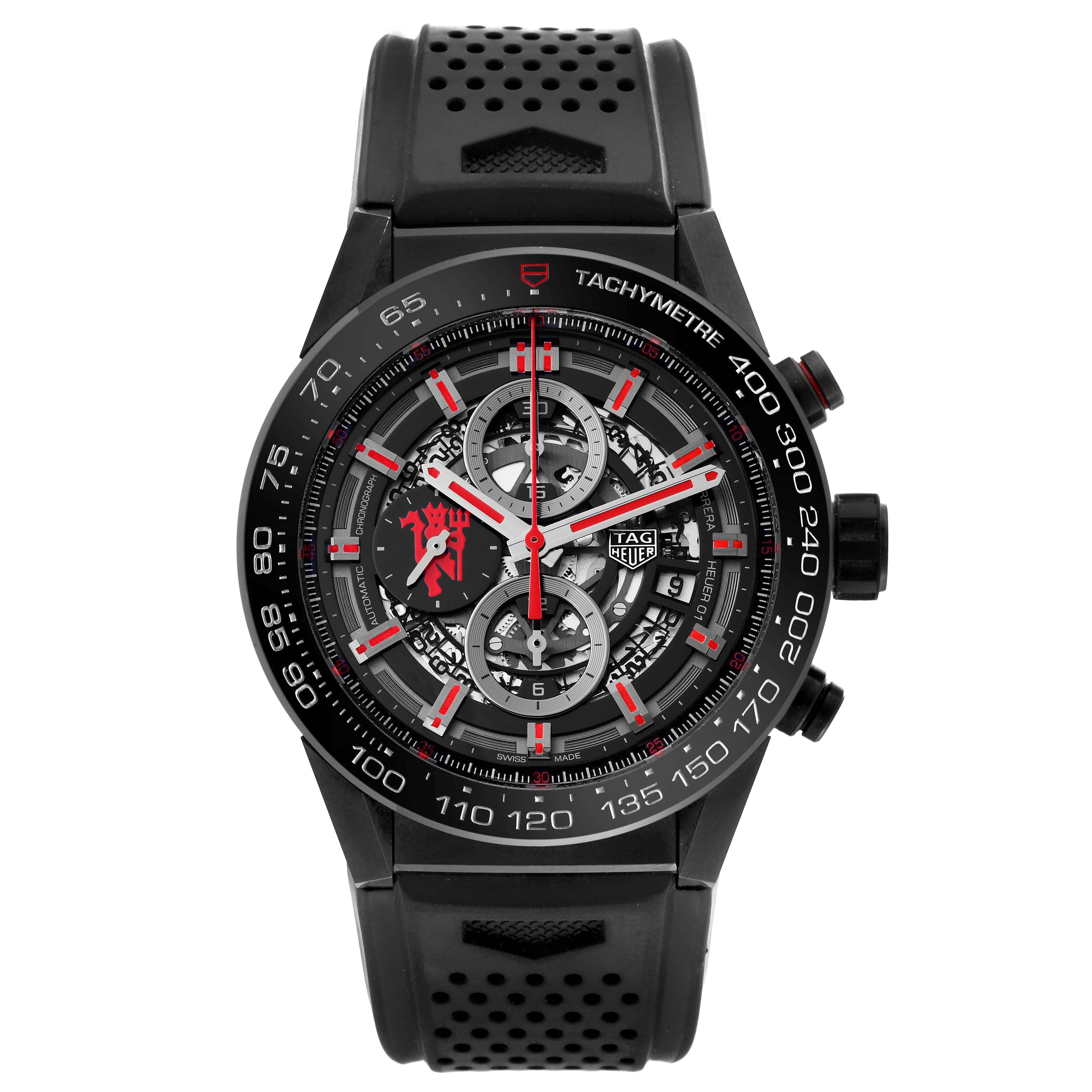 Tag Heuer Carrera Manchester United Limited Edition Steel Mens Watch CAR2A1J For Sale 5