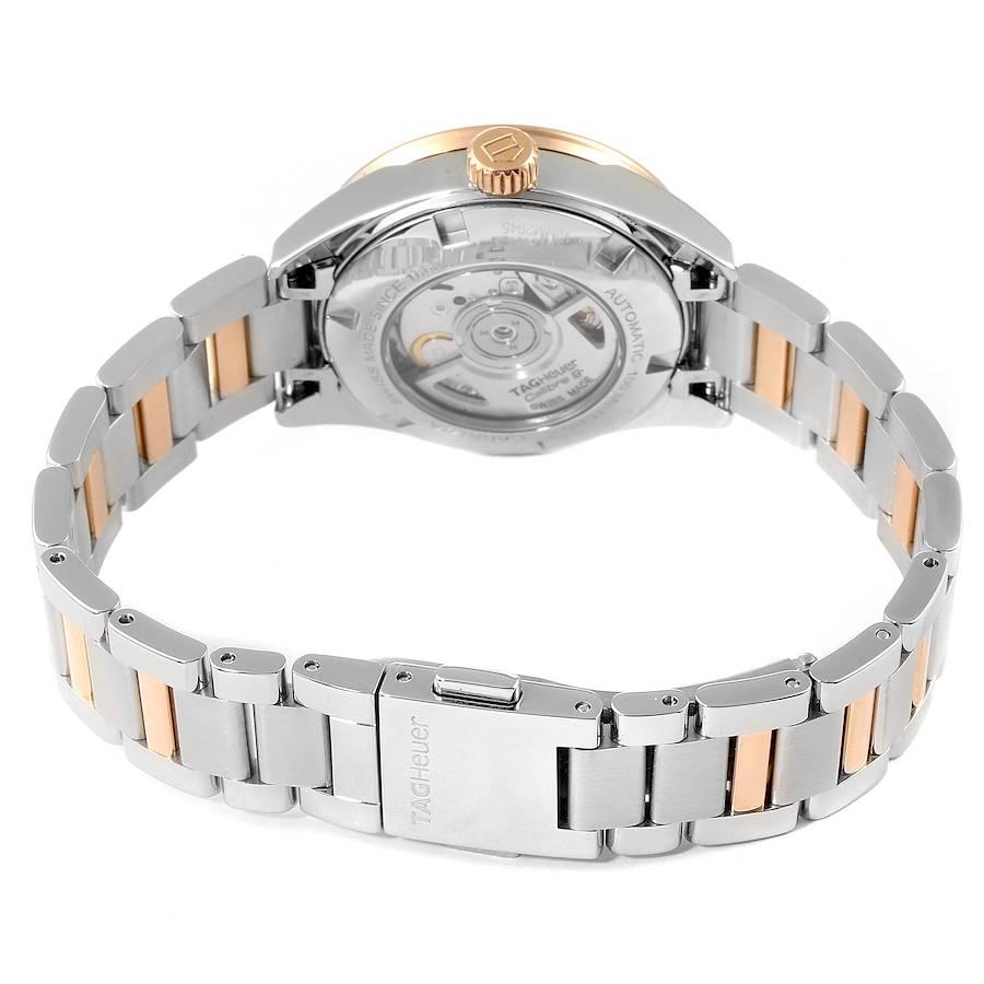 Women's TAG Heuer Carrera MOP Diamond Steel Rose Gold Ladies Watch WAR2453 Box Card For Sale