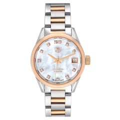 TAG Heuer Carrera Mother Of Pearl Diamond Steel Rose Gold Ladies Watch WAR2452