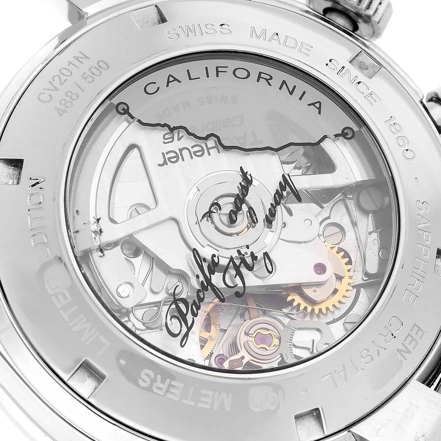 Tag Heuer Carrera Pacific Coast Highway LE Steel Mens Watch CV201N Box Card For Sale 2