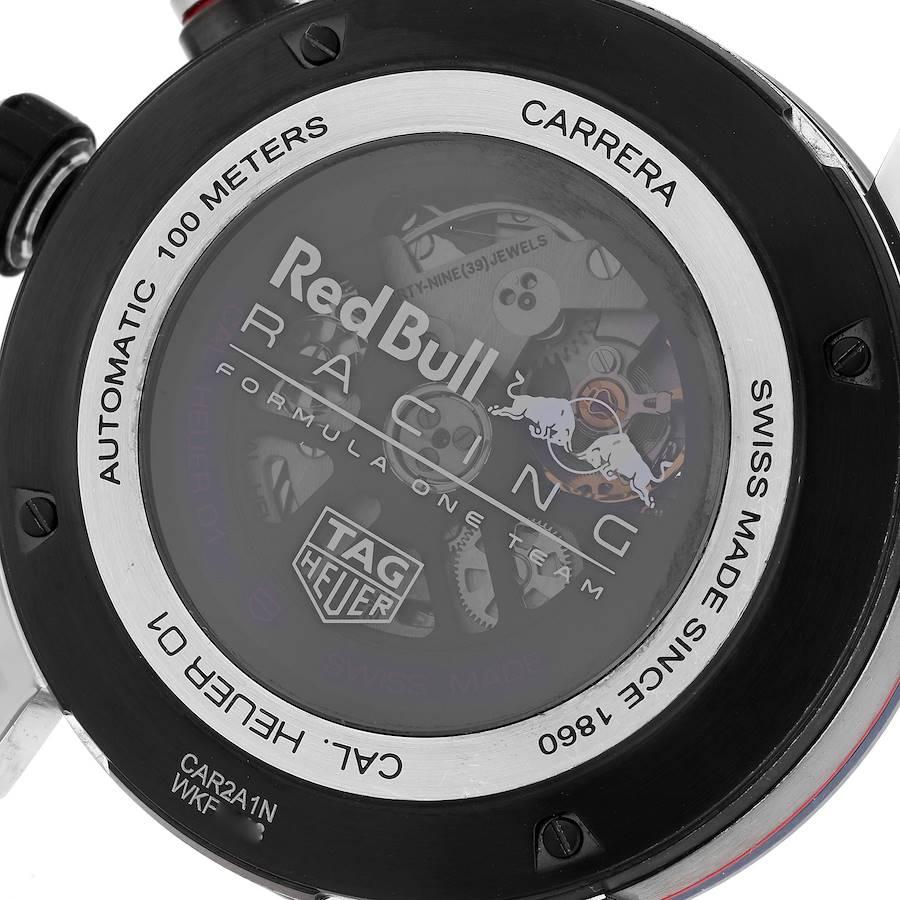 Tag Heuer Carrara Red Bull Racing Steel PVD  Mens Watch CAR2A1N Box Card In Excellent Condition For Sale In Atlanta, GA