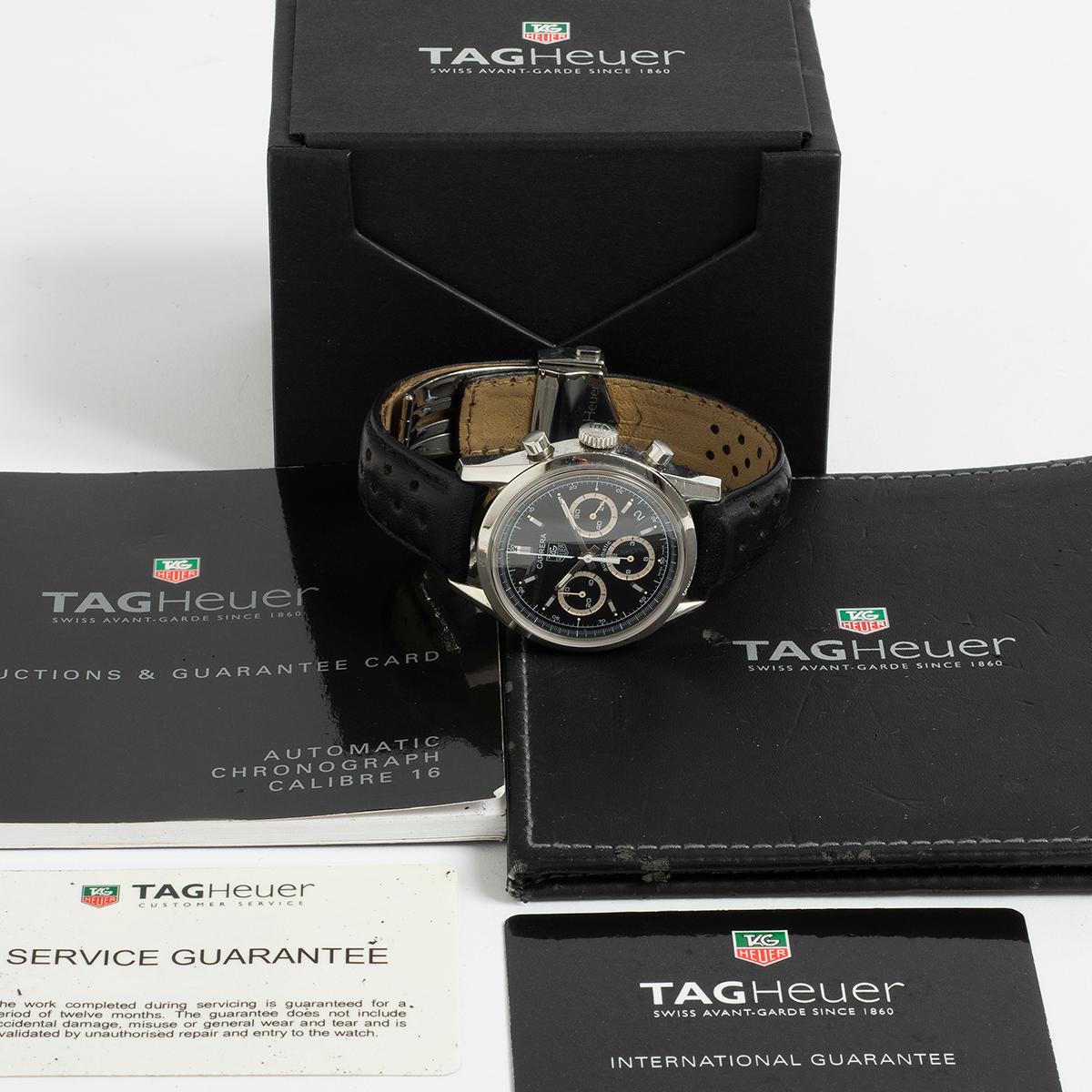 TAG Heuer Carrera Ref CV2113, 39mm Gehäuse, Edelstahl, 16 Kal. Mvmt, 2008 im Angebot 1