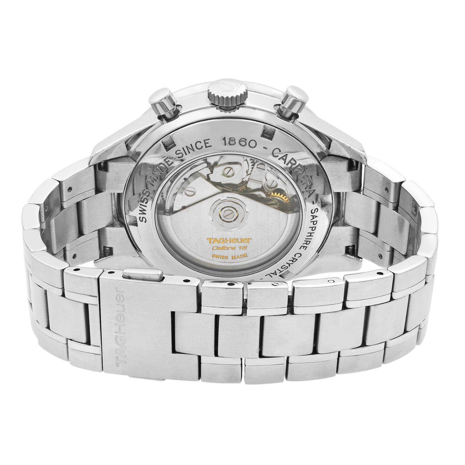  TAG Heuer Carrera Cadran Argent Chrono Automatique Montre Sport Homme CV2011.BA0786 Pour hommes 