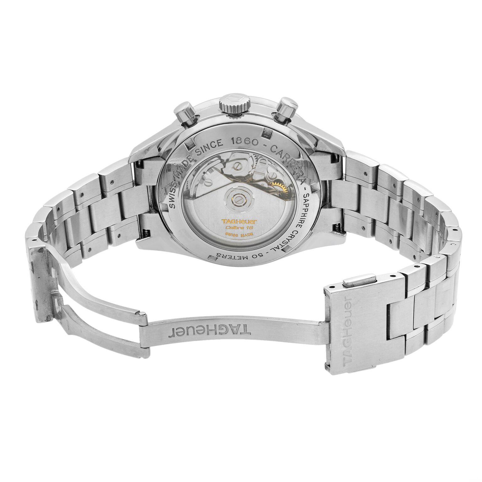 TAG Heuer Carrera Cadran Argent Chrono Automatique Montre Sport Homme CV2011.BA0786 1
