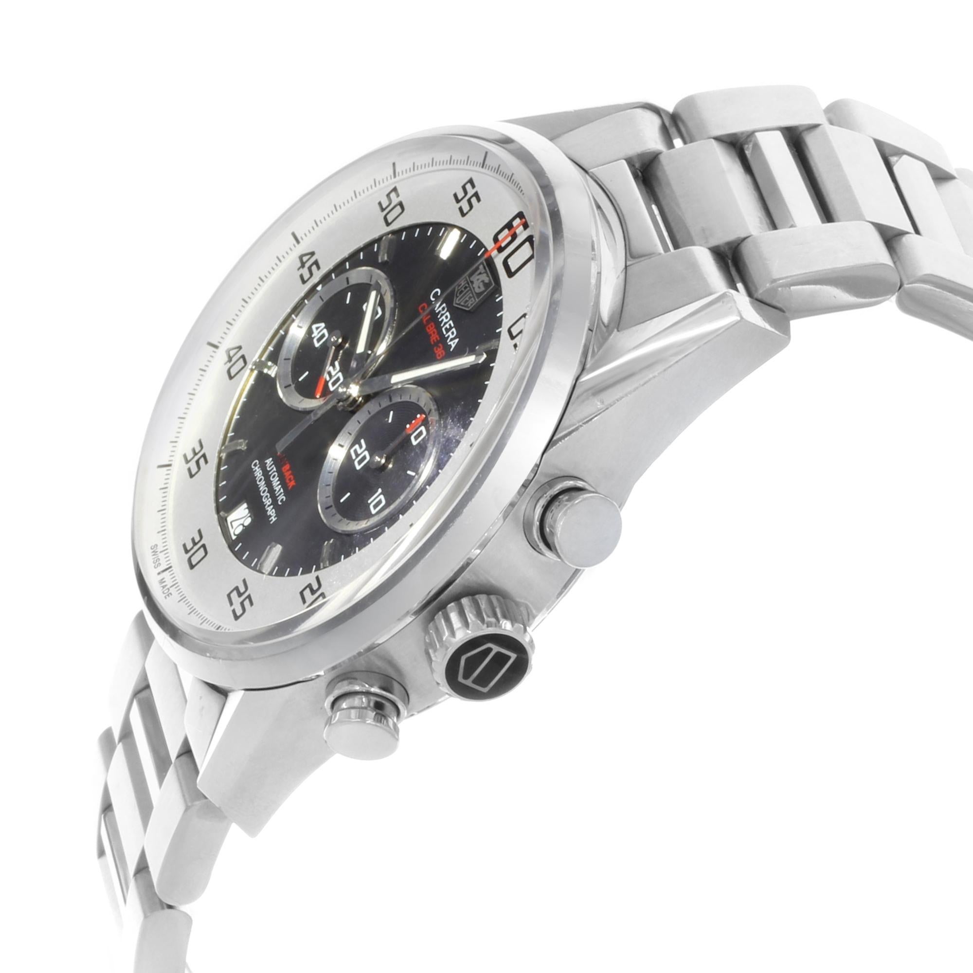 TAG Heuer Montre Carrera automatique en acier avec cadran argenté pour hommes CAR2B11.BA0799 Pour hommes en vente