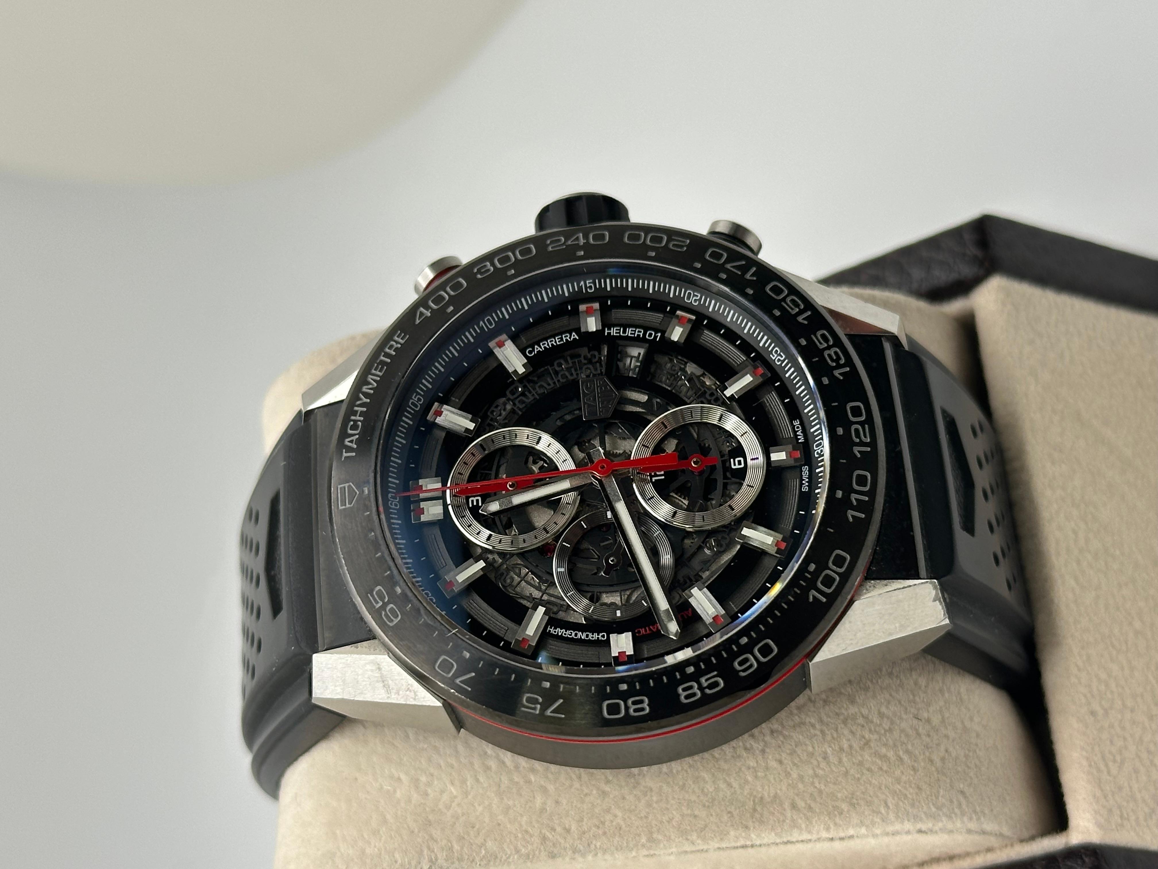 Tag Heuer Carrera Esqueleto Esfera Cronógrafo Heuer 01 CAR2A1Z Acero Titanio 45mm en venta 2