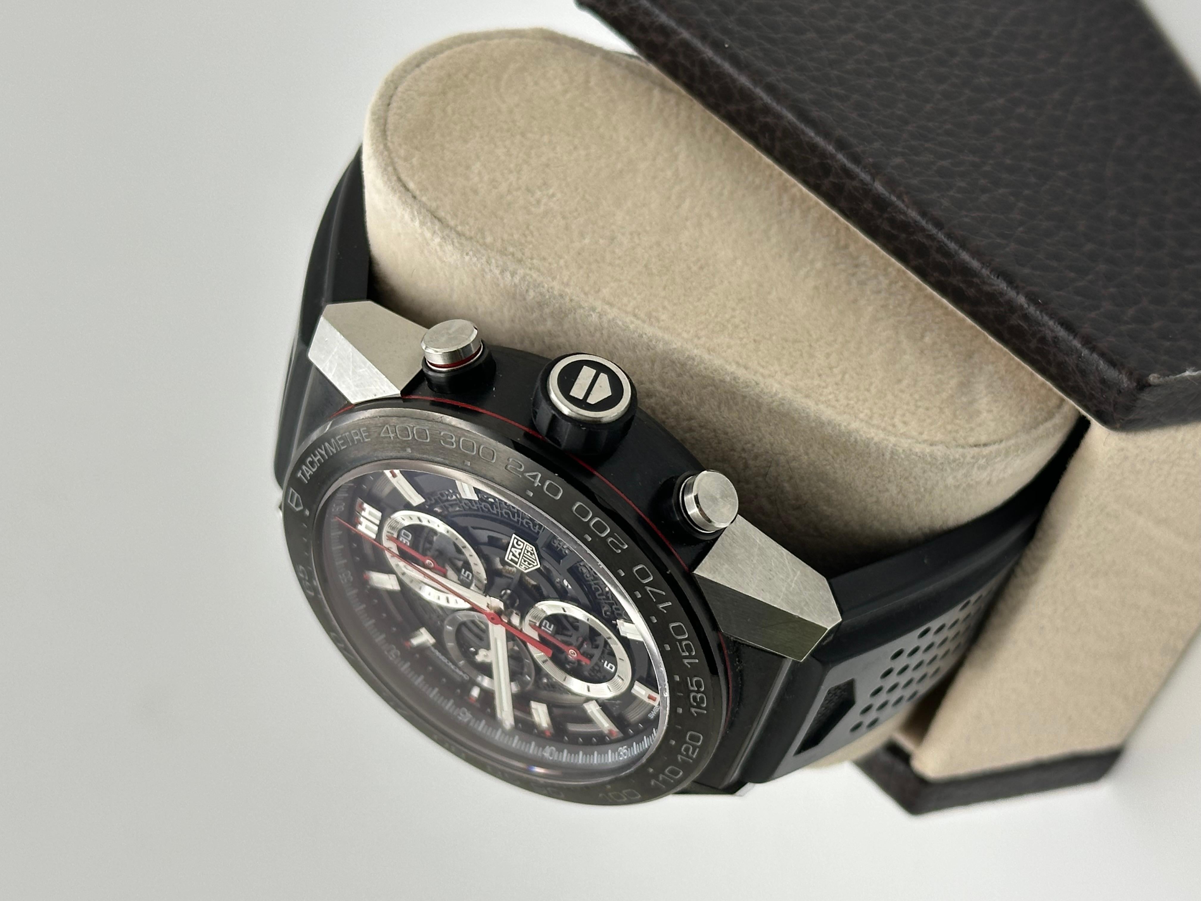 Tag Heuer Carrera Esqueleto Esfera Cronógrafo Heuer 01 CAR2A1Z Acero Titanio 45mm en venta 3