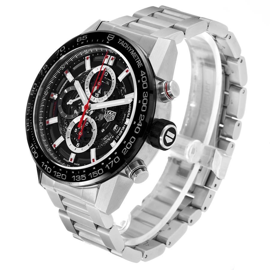 Tag Heuer Carrera Chronograph Stahl-Herrenuhr CAR2A1W Box Card mit Skelett Zifferblatt 1