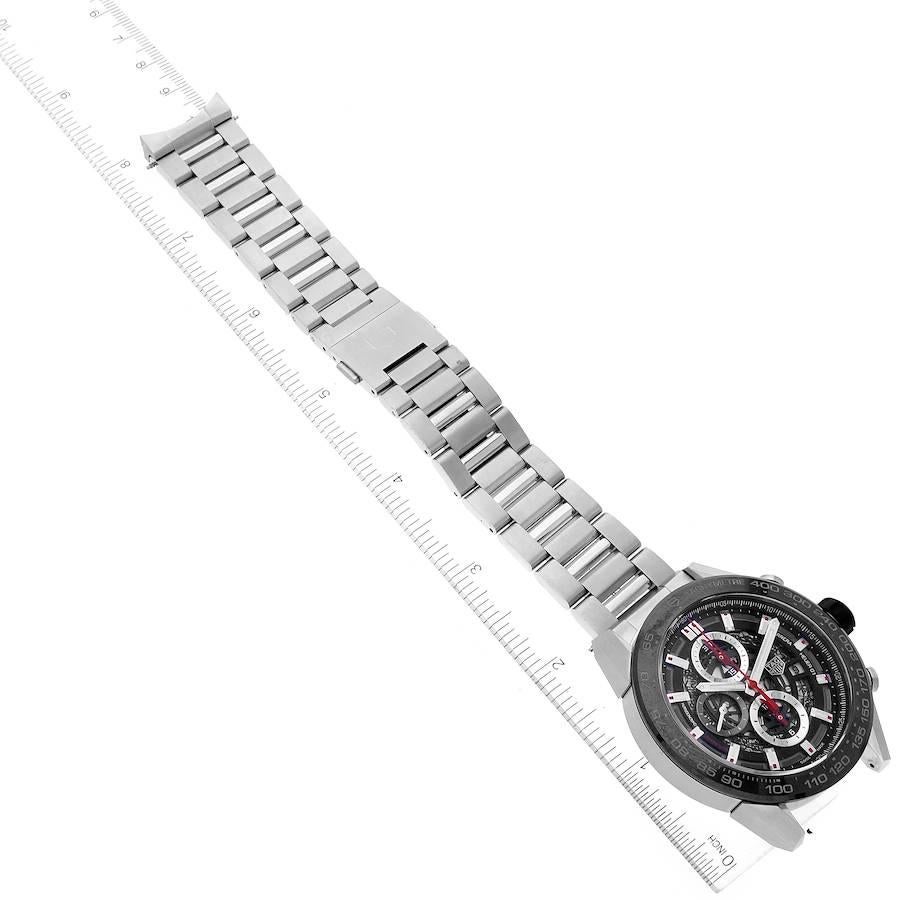Tag Heuer Carrera Chronograph Stahl-Herrenuhr CAR2A1W Box Card mit Skelett Zifferblatt 5