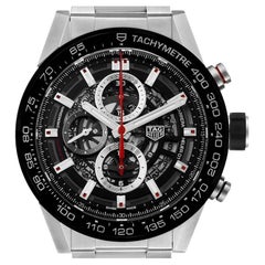 Tag Heuer Carrera Skeleton Dial Chronograph Steel Mens Watch CAR2A1W Box Card